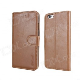 MO.MAT Medo PU + PC Wallet Case w/ Stand / Card Slot / Picture Holder for IPHONE 6 - Brown