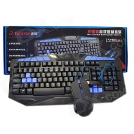 R.horse RH8680 Multimedia Gaming Keyboards - Black + Blue